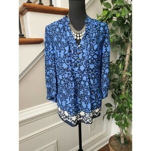 Banana Republic Henley Neck Long Sleeve Top Shirt